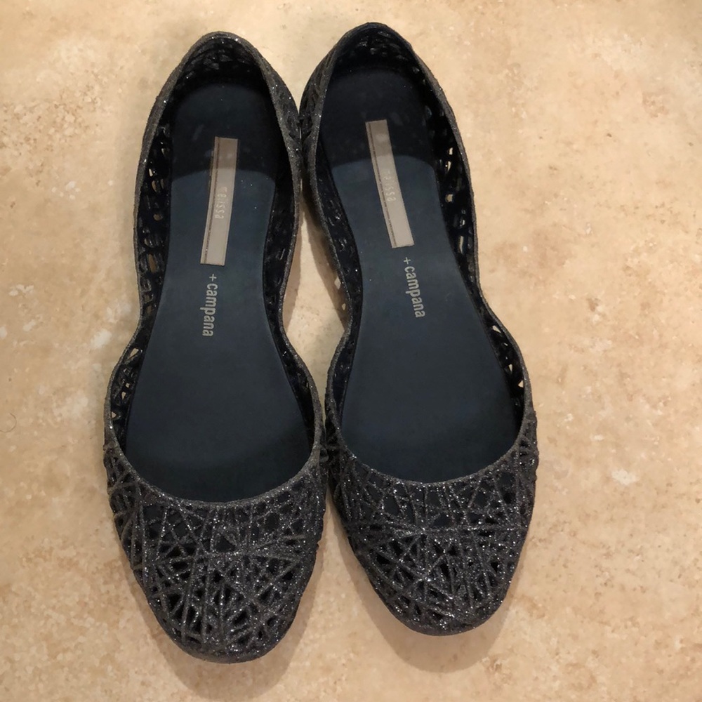 Melissa Campana Blue Sparkle Flats